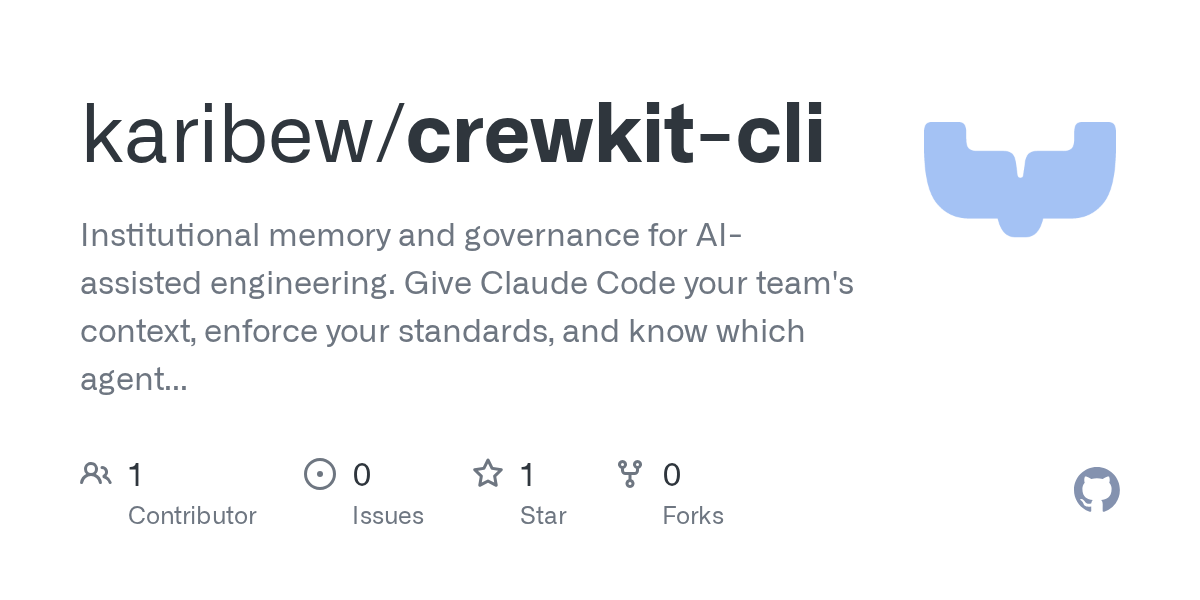 Crewkit CLI — AI skill for Claude Code