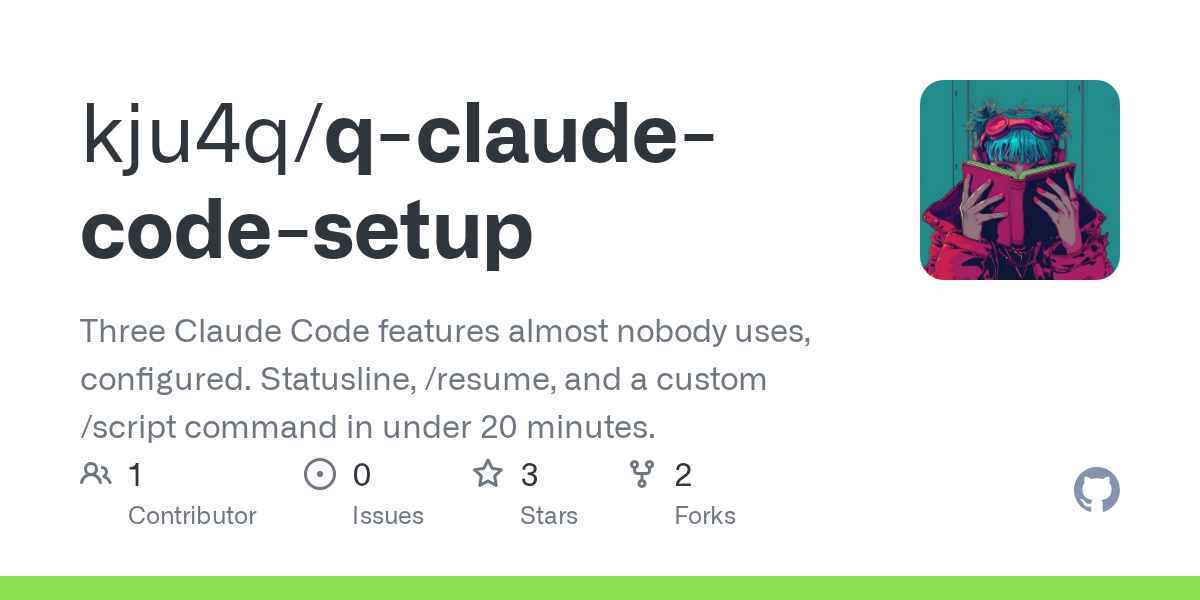 Q Claude Code Setup — Development skill for Claude Code