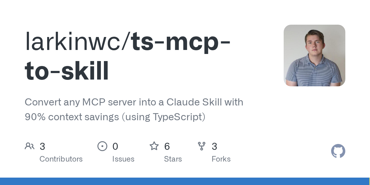 TS MCP To Skill — Development skill for Claude Code