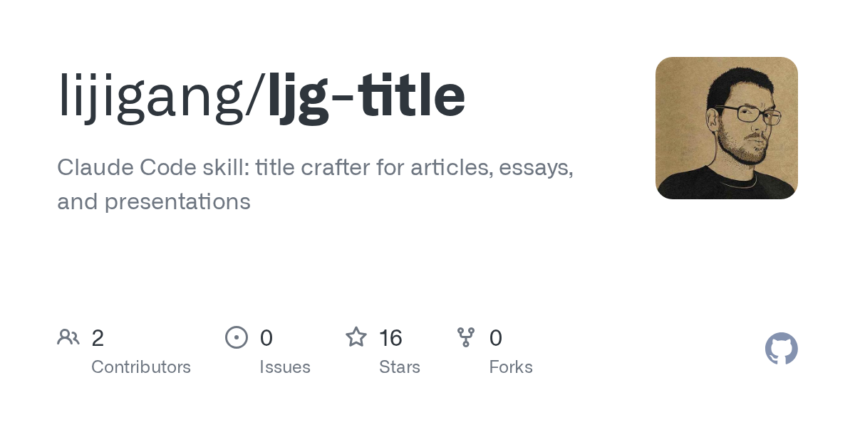 Ljg Title — Development skill for Claude Code
