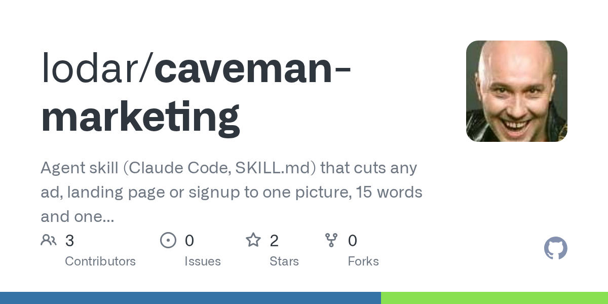 Caveman Marketing — Development skill for Claude Code
