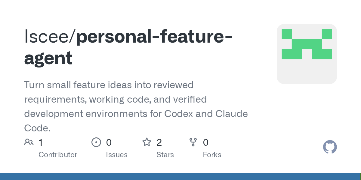 Personal Feature Agent — Development skill for Claude Code