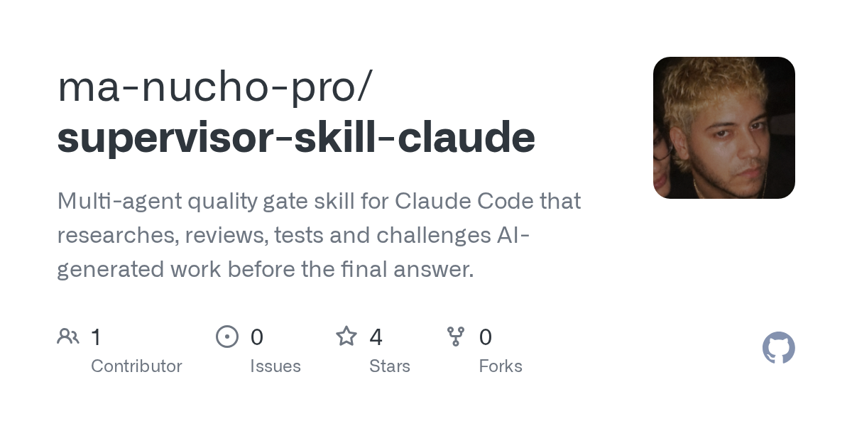 Supervisor Skill Claude — AI skill for Claude Code