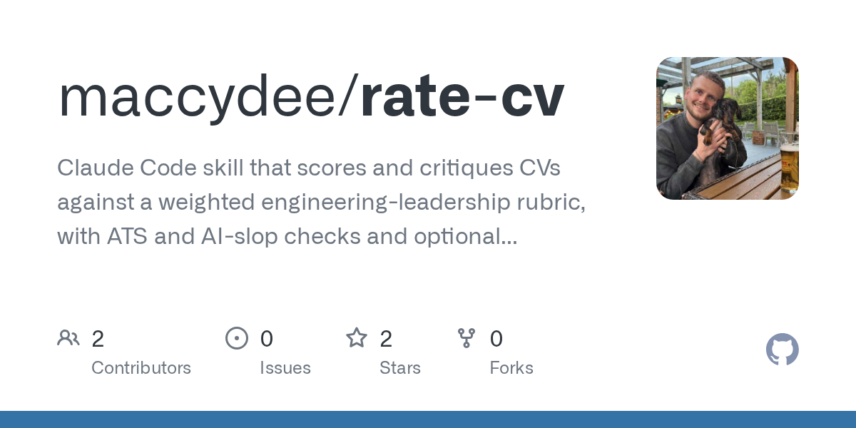 Rate Cv — AI skill for Claude Code