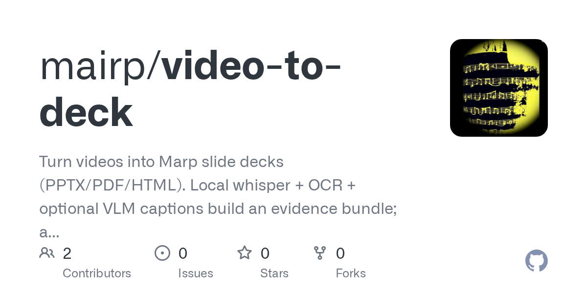 Video To Deck — Development skill for Claude Code