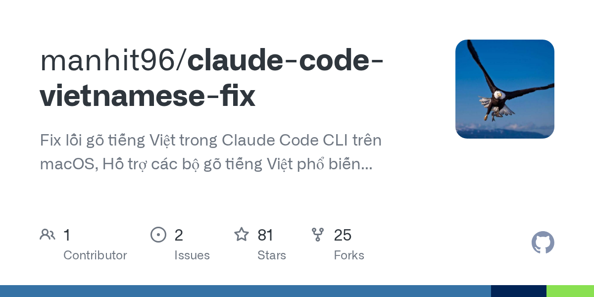 Claude Code Vietnamese Fix — Development skill for Claude Code