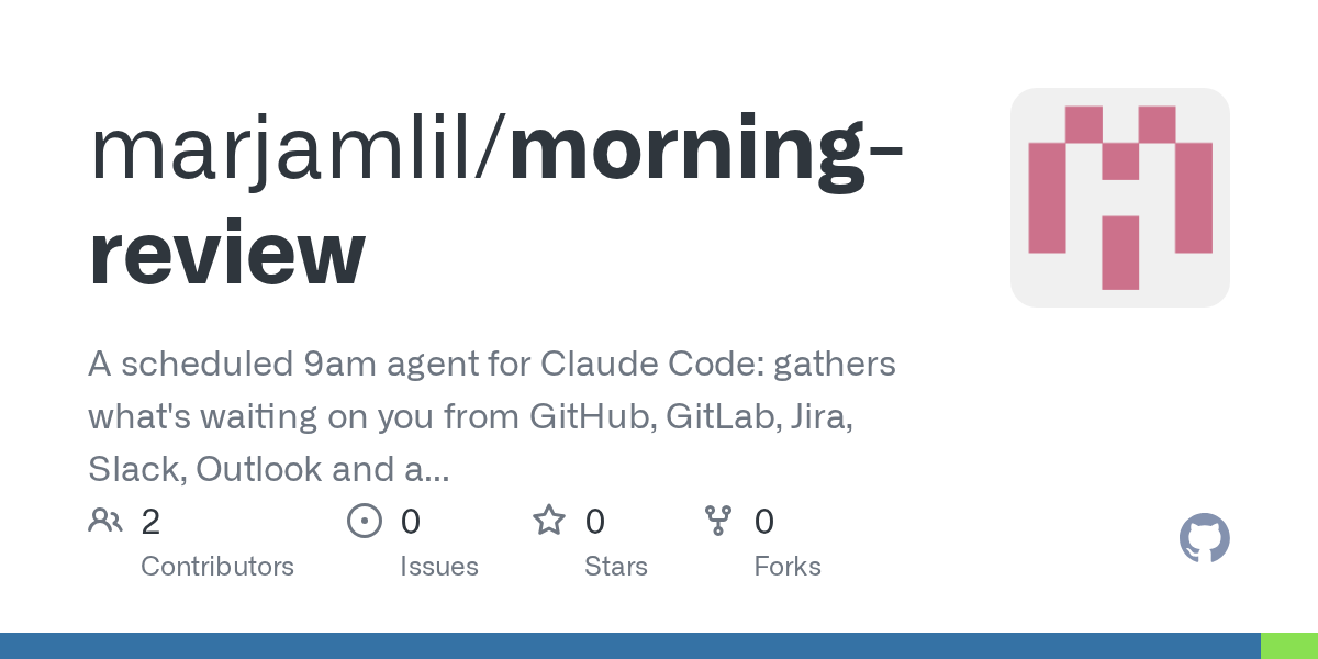 Morning Review — Productivity skill for Claude Code
