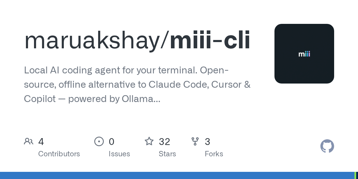 Miii CLI — AI skill for Claude Code