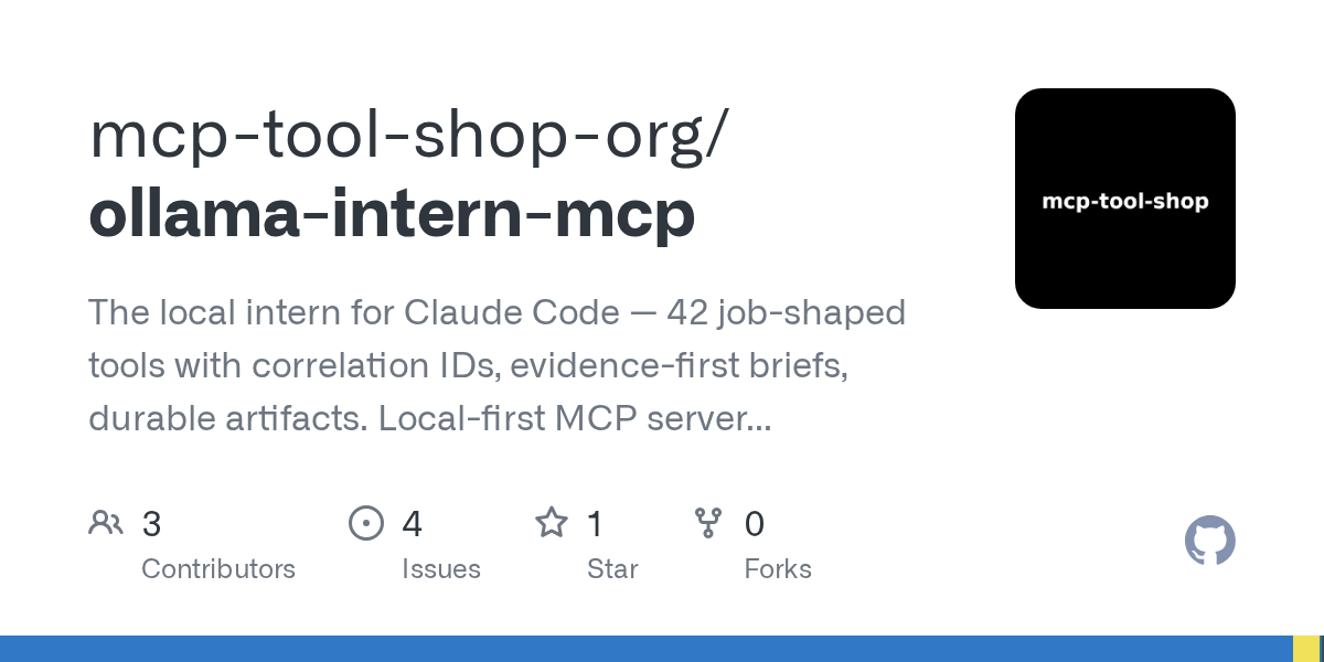 Ollama Intern MCP — Development skill for Claude Code