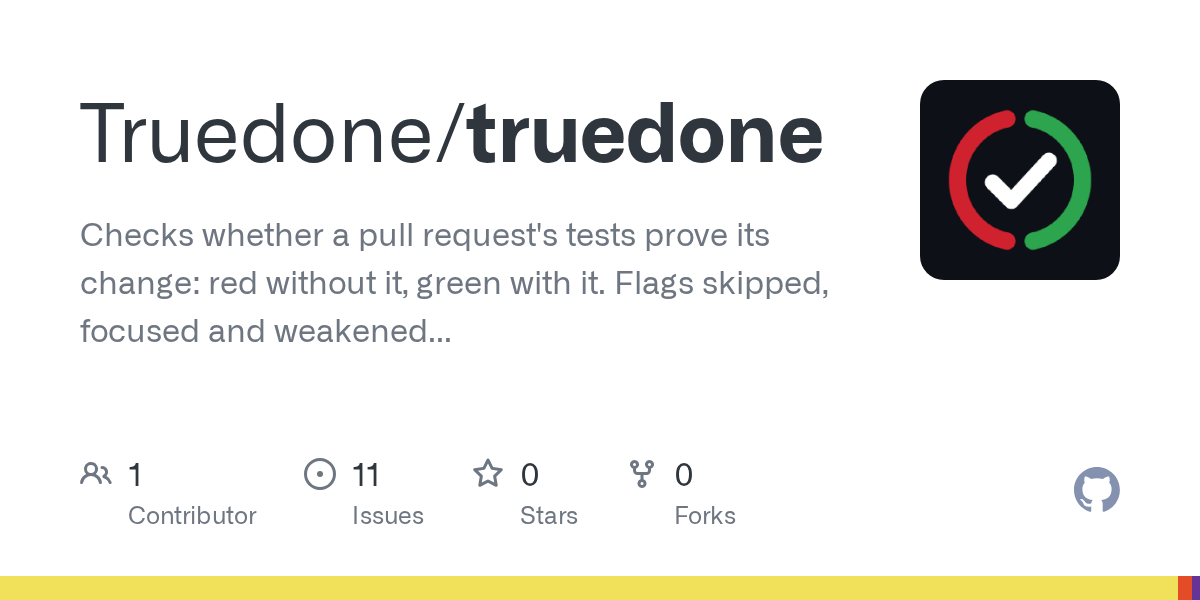 Truedone — AI skill for Claude Code