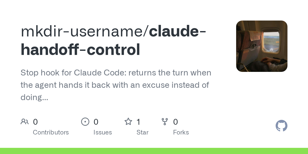 Claude Handoff Control — Development skill for Claude Code