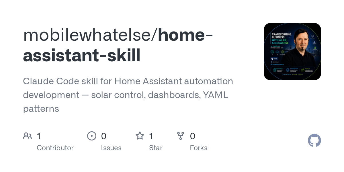 Home Assistant Skill — Development skill for Claude Code