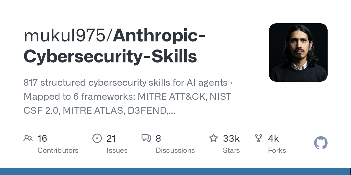 Anthropic Cybersecurity Skills — Security skill for Claude Code