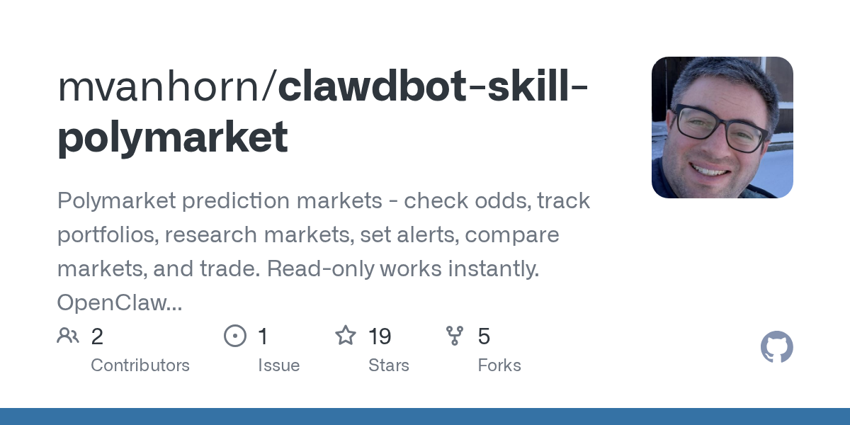 Clawdbot Skill Polymarket — Development skill for Claude Code