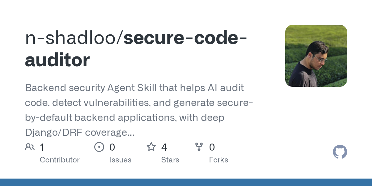 Secure Code Auditor — Security skill for Claude Code