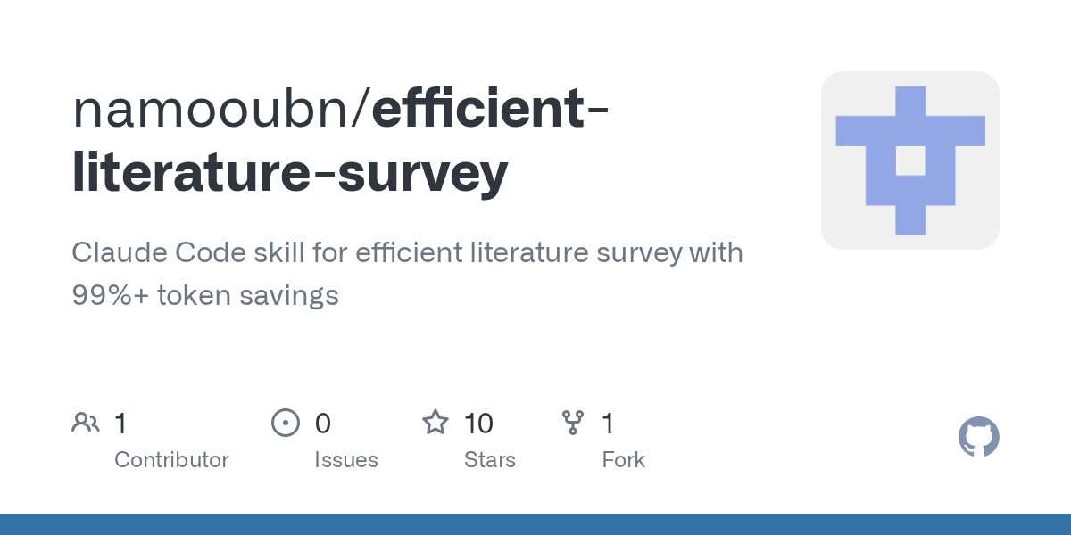 Efficient Literature Survey — Development skill for Claude Code
