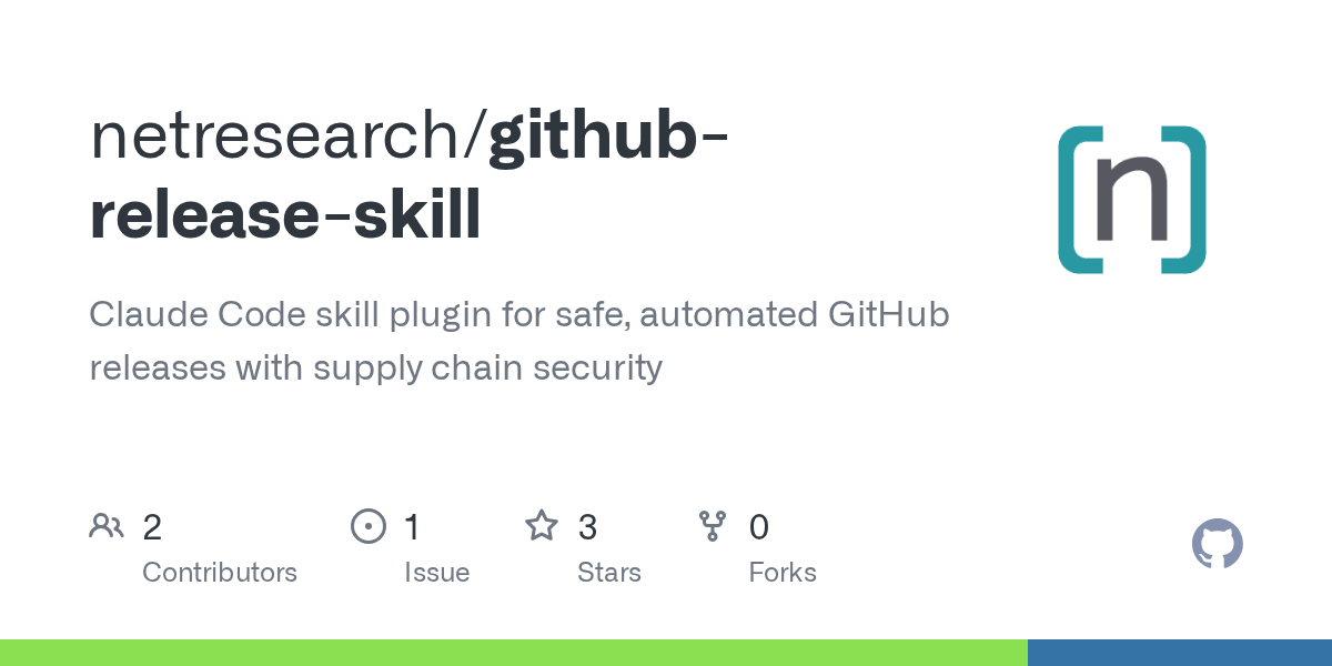 GitHub Release Skill — Security skill for Claude Code