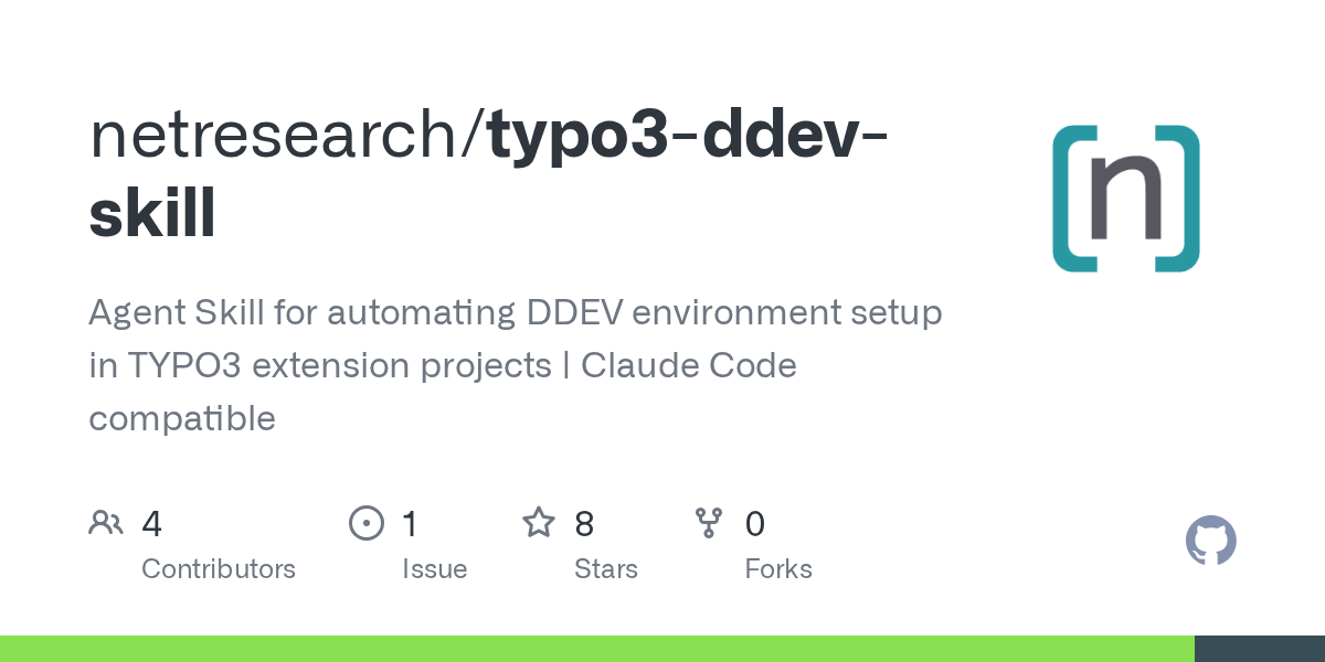 TYPO3 Ddev Skill — Development skill for Claude Code