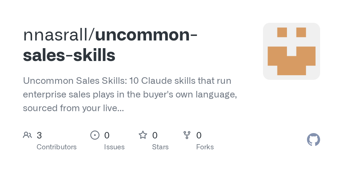 Uncommon Sales Skills — Data skill for Claude Code