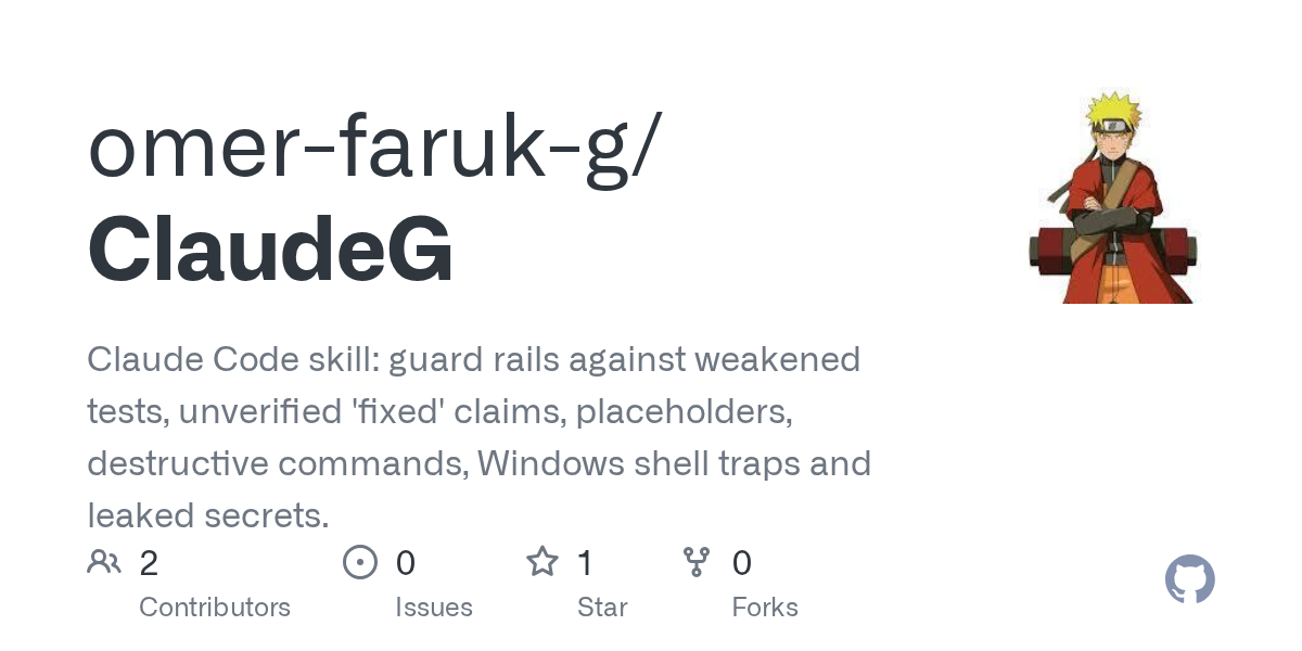 ClaudeG — Development skill for Claude Code
