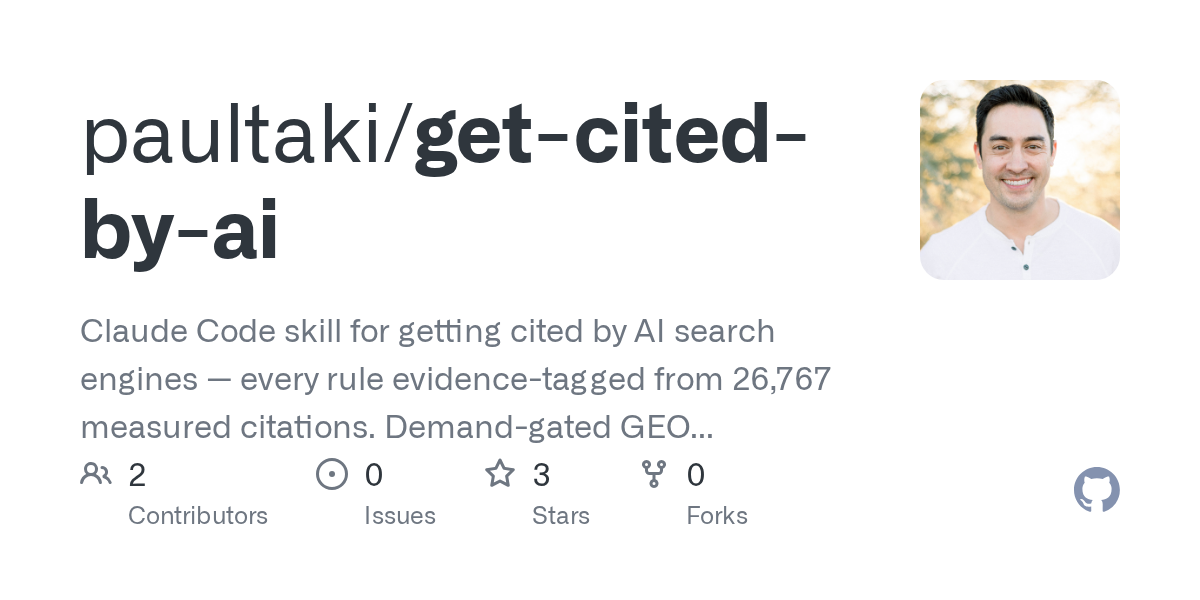 Get Cited By AI — AI skill for Claude Code