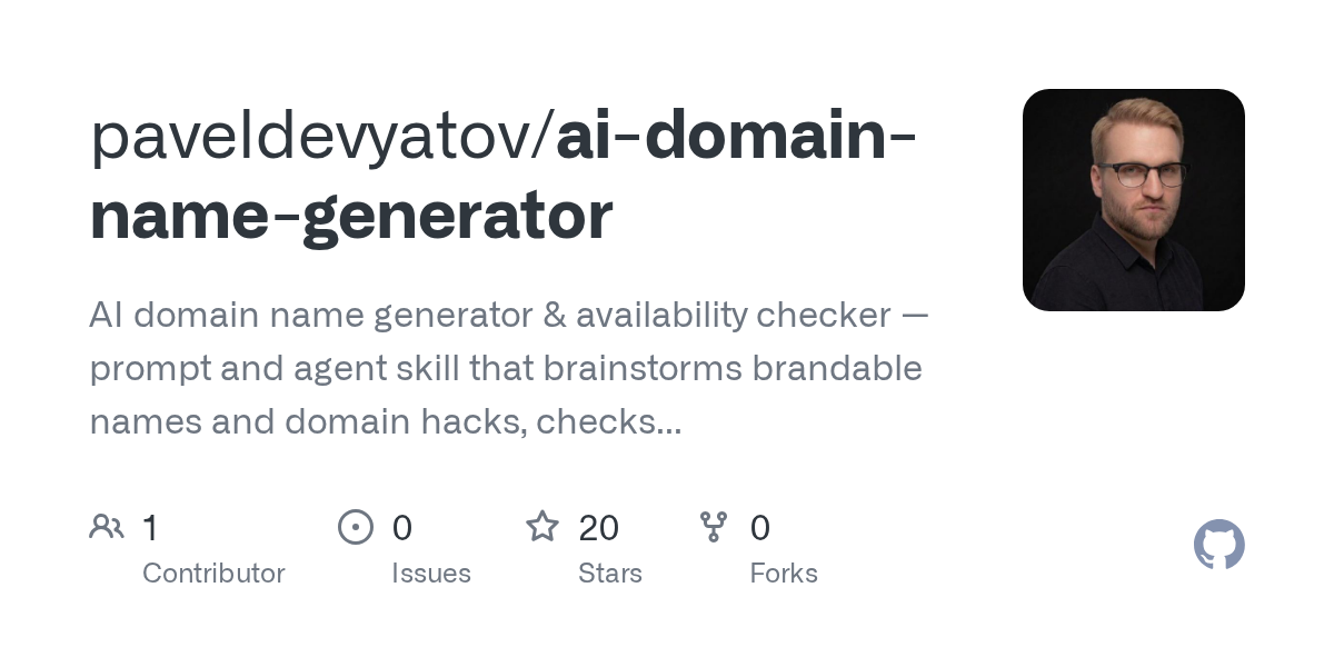 AI Domain Name Generator — AI skill for Claude Code
