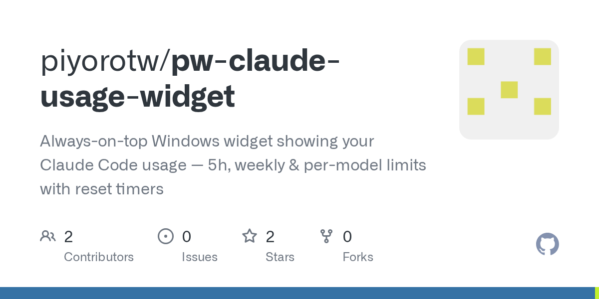 Pw Claude Usage Widget — AI skill for Claude Code