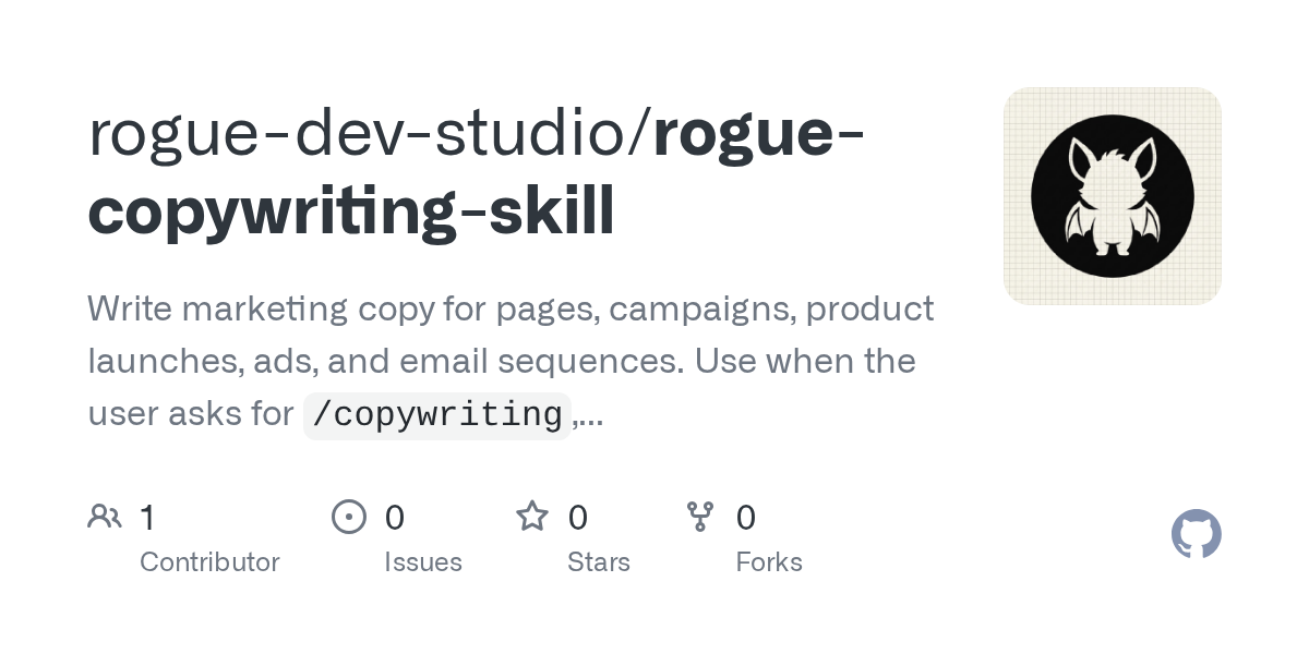 Rogue Copywriting Skill — Communication skill for Claude Code