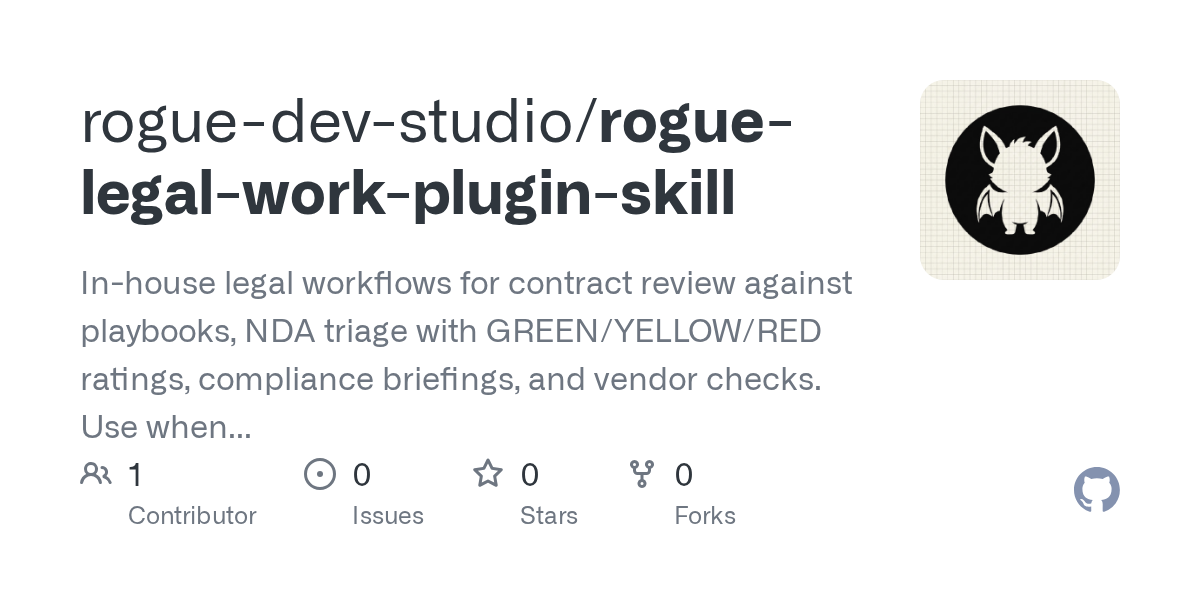 Rogue Legal Work Plugin Skill — Development skill for Claude Code
