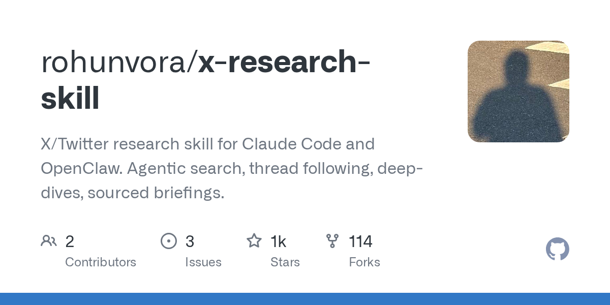 X Research Skill — Communication skill for Claude Code