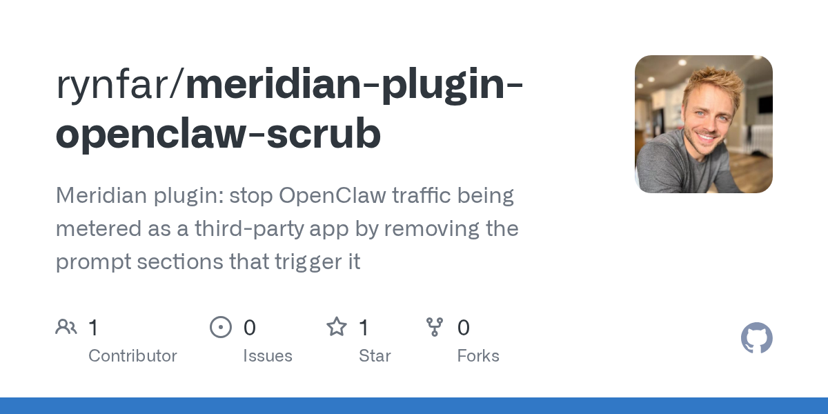 Meridian Plugin Openclaw Scrub — Development skill for Claude Code