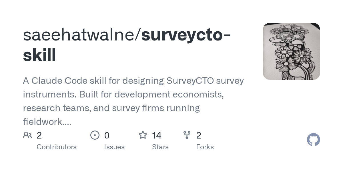 Surveycto Skill — Development skill for Claude Code