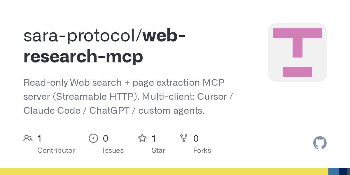 Web Research MCP — Development skill for Claude Code