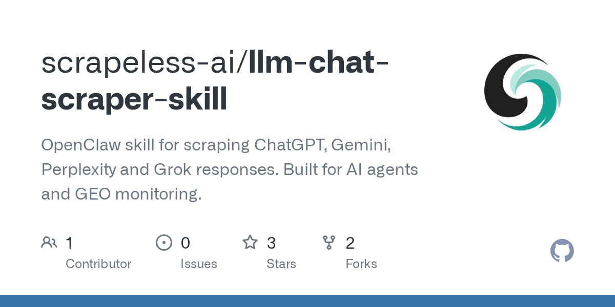 LLM Chat Scraper Skill — AI skill for Claude Code