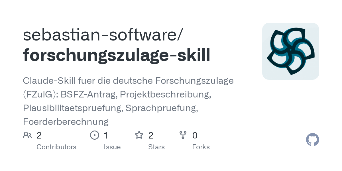 Forschungszulage Skill — Development skill for Claude Code