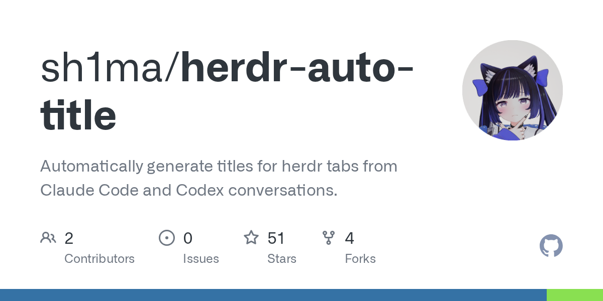 Herdr Auto Title — Development skill for Claude Code