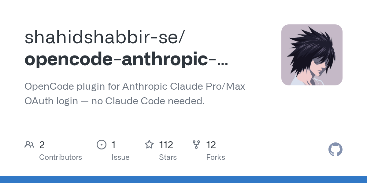 Opencode Anthropic OAuth — Development skill for Claude Code