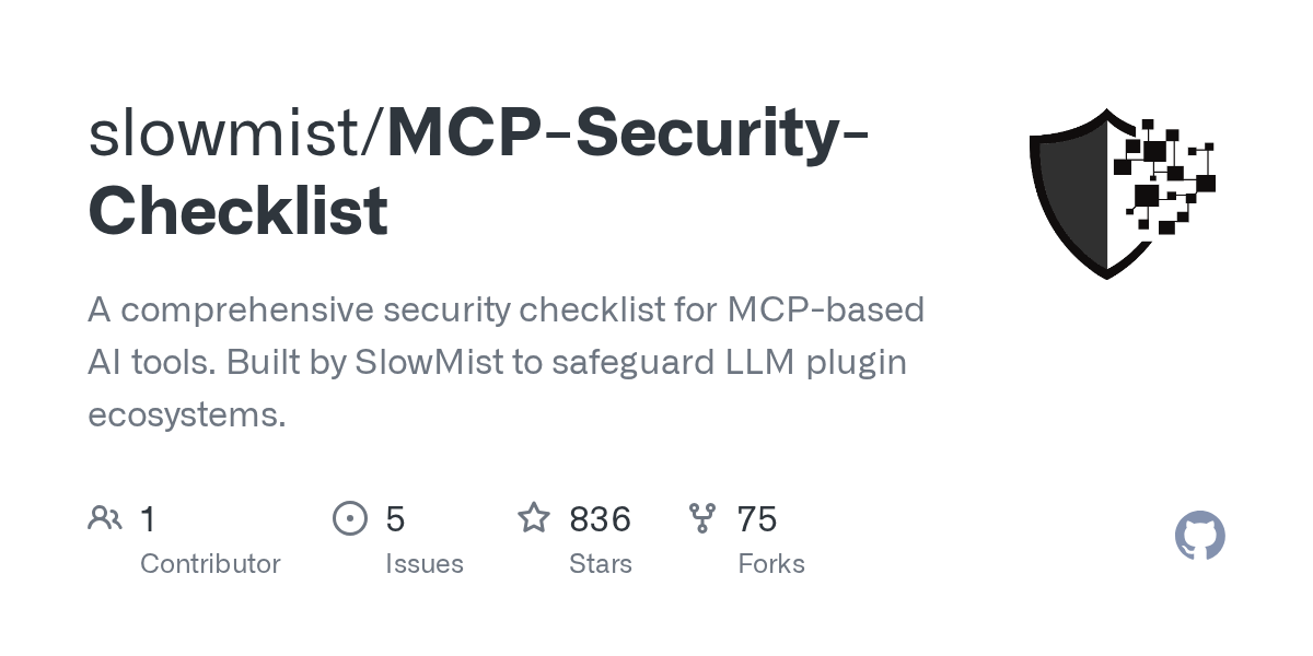 MCP Security Checklist (SlowMist) — Security skill for Claude Code