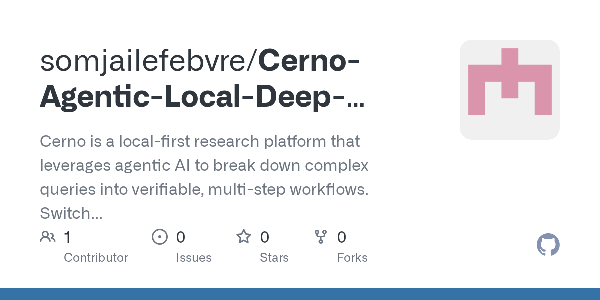 Cerno Agentic Local Deep Research — AI skill for Claude Code