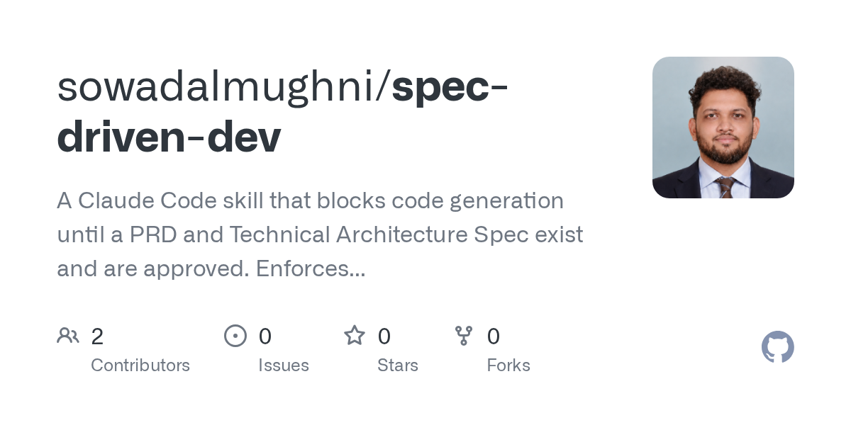 Spec Driven Dev — Testing skill for Claude Code