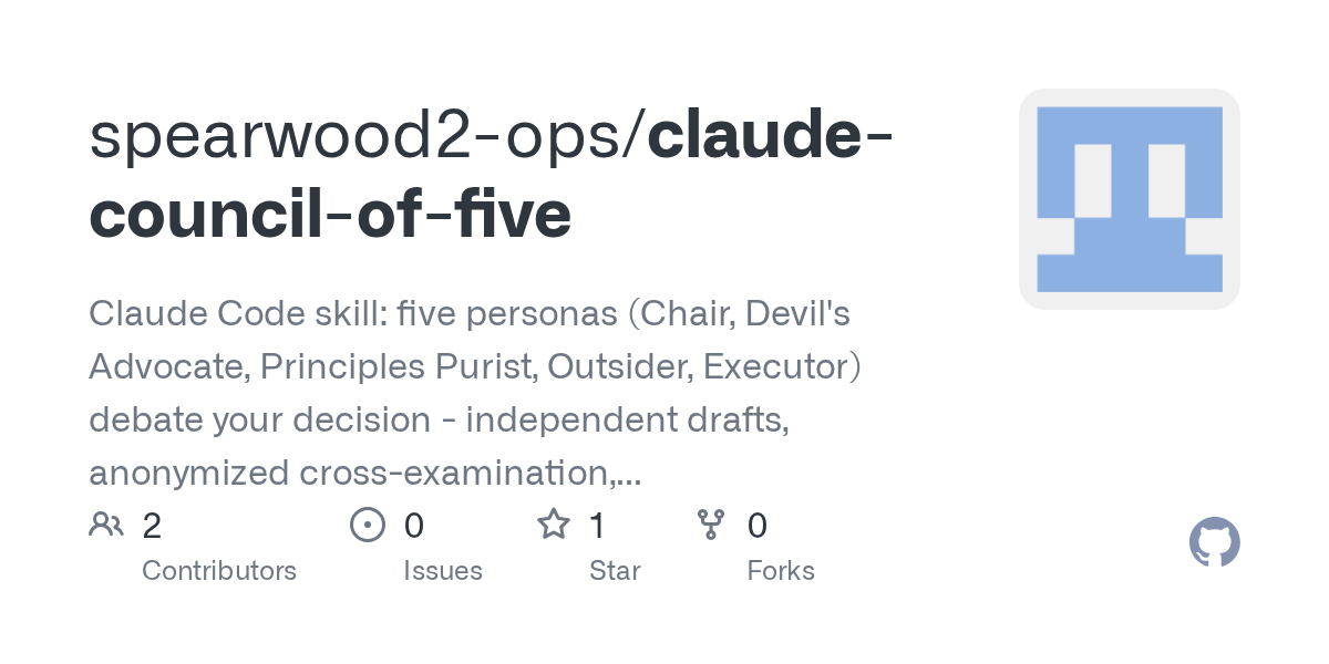 Claude Council Of Five — Development skill for Claude Code