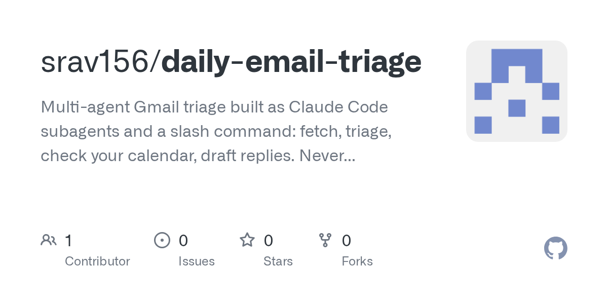 Daily Email Triage — Data skill for Claude Code