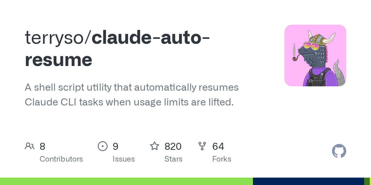 Claude Auto Resume — Development skill for Claude Code