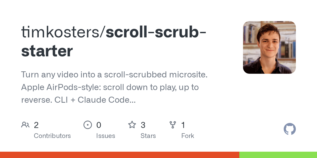 Scroll Scrub Starter — Design skill for Claude Code