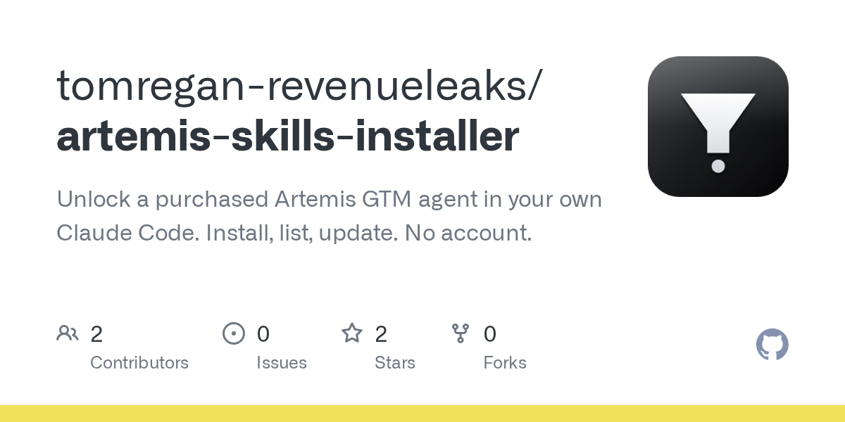 Artemis Skills Installer — Development skill for Claude Code