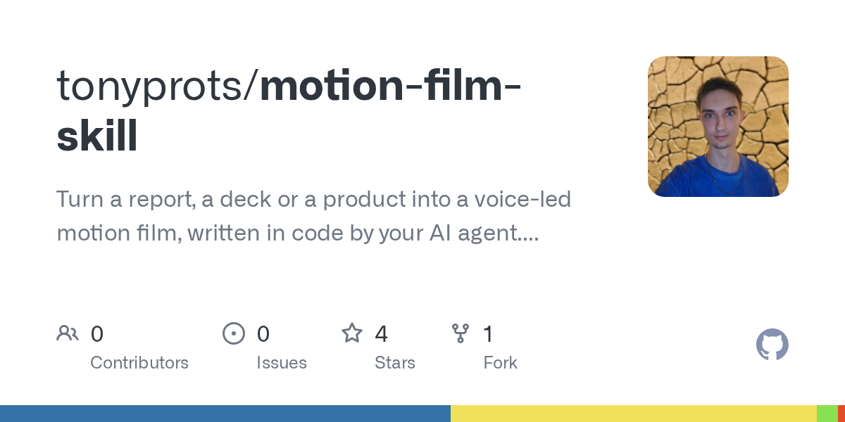 Motion Film Skill — AI skill for Claude Code