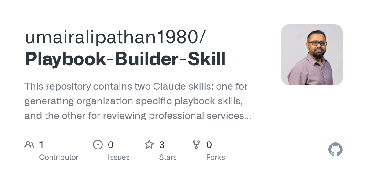 Playbook Builder Skill — Development skill for Claude Code