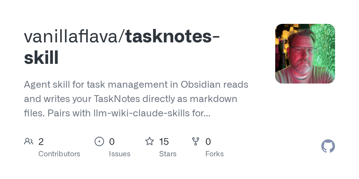 Tasknotes Skill — AI skill for Claude Code