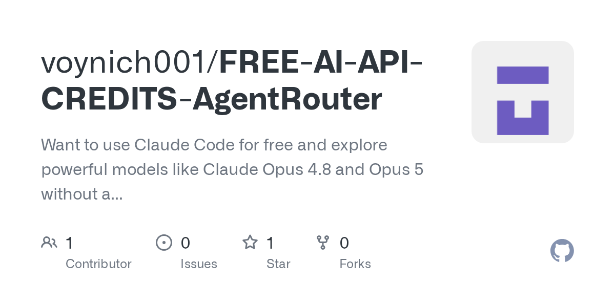 FREE AI API Credits AgentRouter — AI skill for Claude Code