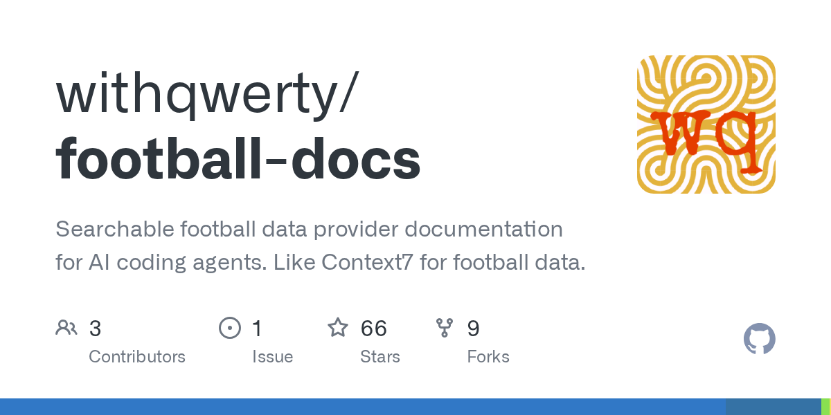 Football Docs — Data skill for Claude Code